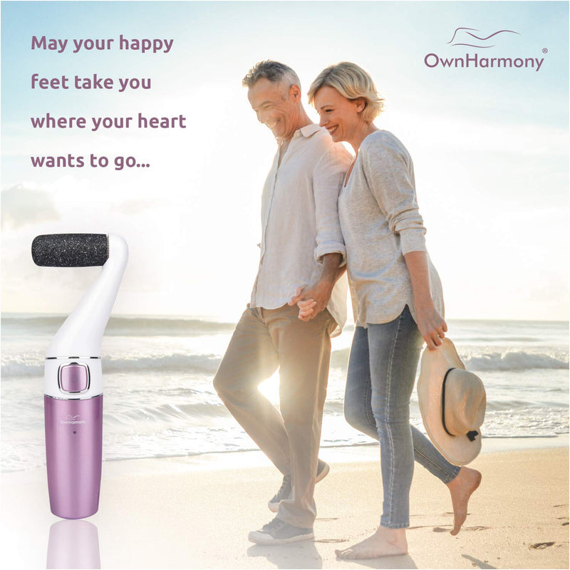 [Australia] - Own Harmony Professional Pedi Foot Care for Women: Rechargeable Pedicure Tools and Callus Remover for Feet Electric - Electronic Foot File Sander - Best for Hard Dry, Dead, Cracked Skin (3 Rollers) Satin Rose 