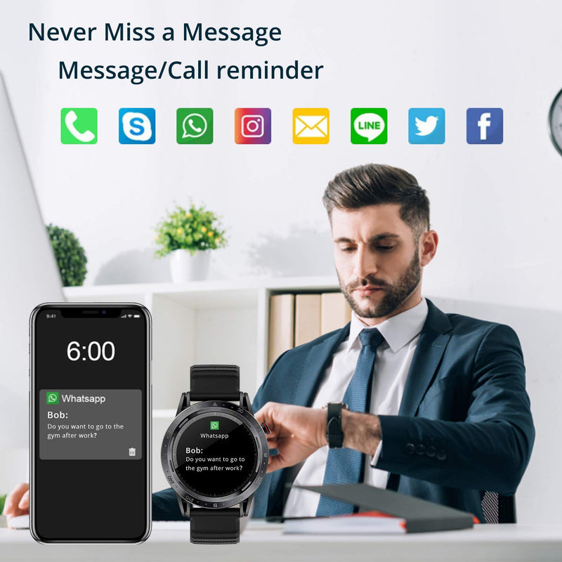 [Australia] - COLMI Smart Watch Compatible with iPhone Andriod,Waterproof Smartwatch for Men with Accurate Sleep Monitoring,Bluetooth Fitness Tracker with Heart Rate Blood Pressure and Blood Oxygen Monitor Black 