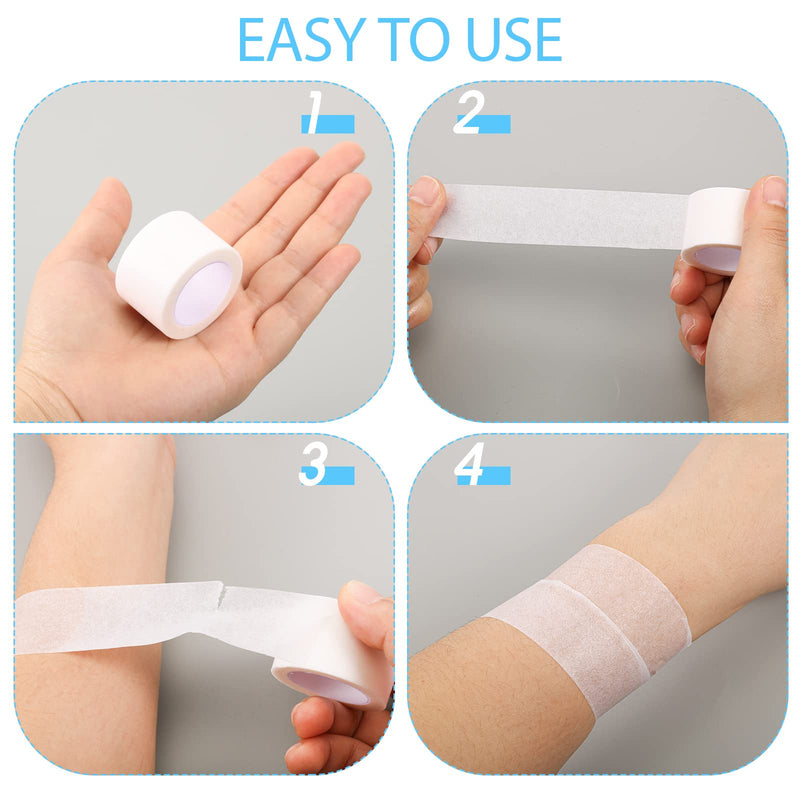 [Australia] - 6 Rolls Mouth Tape for Sleeping Nose Tape Breathable Paper Tape Gauze Skin Tape Adhesive Bandage Tape for Sensitive Skin, Eye, Face (White) 