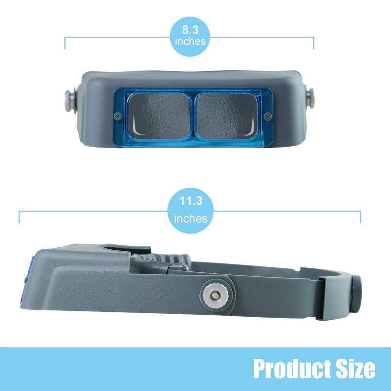 [Australia] - Head Mount Magnifier Visor Double Lens, Headband Magnifying Glasses,Professional Jeweler Loupe with 4 Replaceable Lenses 1.5X, 2.0X, 2.5X, 3.5X for Repair, Crafts, Seniors with Low Vision 