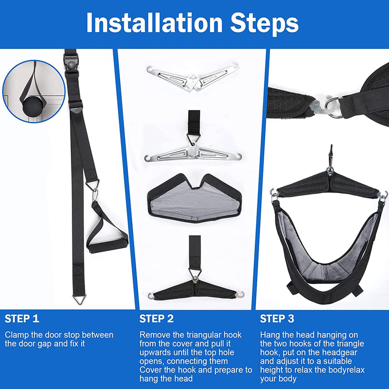 [Australia] - ALLWIN Neck Stretcher Cervical Traction Device, Hammock for Neck Pain Relief Stretcher, Over The Door Cervical Neck Traction Device for Spinal Decompression 