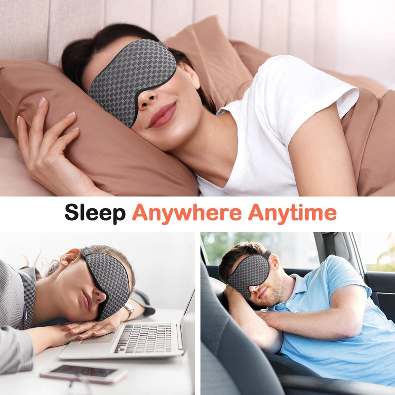 [Australia] - INNELO Sleep Mask, 2023 Soft Comfortable Light Blocking Eye Mask for Sleeping for Men Women, 3D Contoured Breathable Sleeping Mask No Pressure for Sleeping Travel Nap Insomnia Grey 