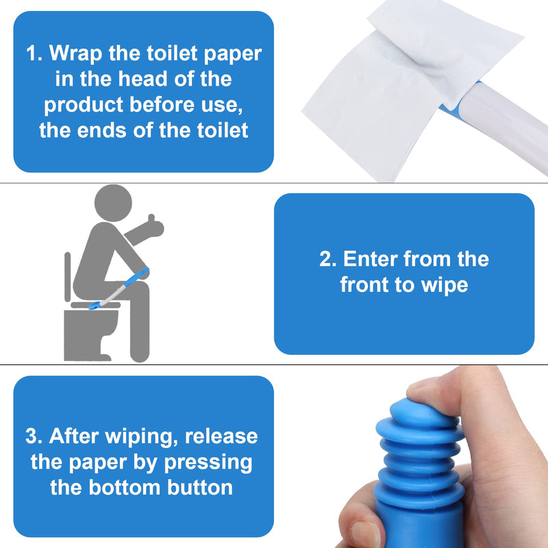 [Australia] - Toilet Aids Tools, Long Reach Comfort Wipe, Bottom Buddy Toilet Aids, Bottom Buddy Toilet Aid, for The Elderly Pregnant Women Injured Person 