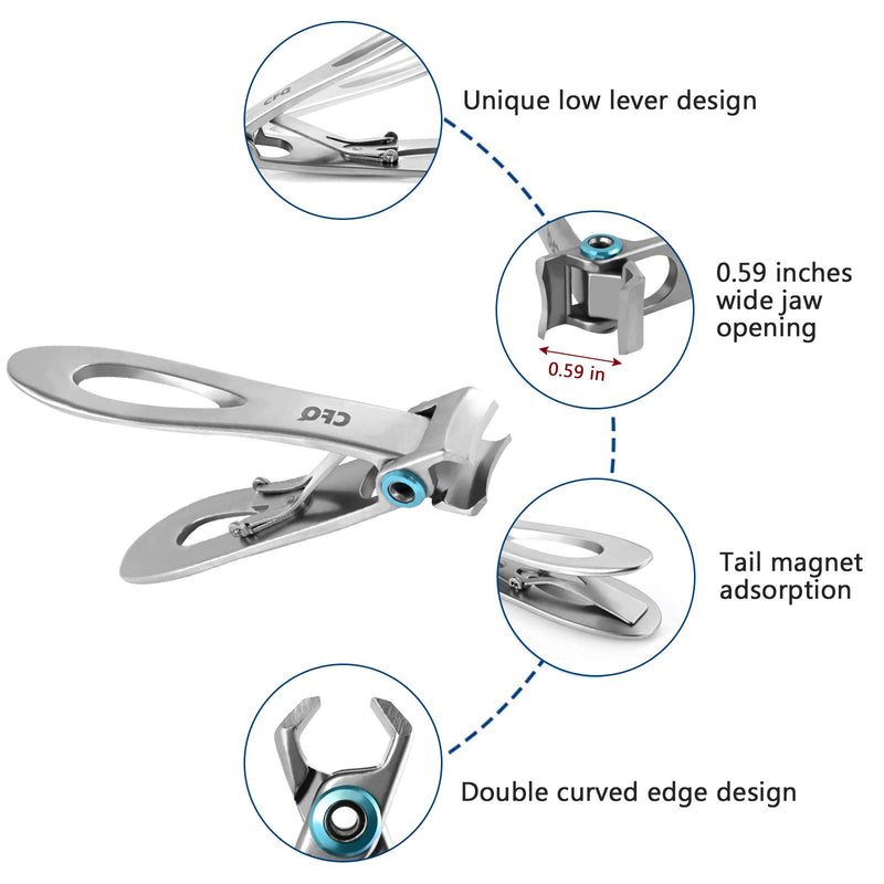 [Australia] - CFQ Large Nail Clippers Set, Big Toenail Fingernail Clippers for Ingrown Toenails, Stainless Steel Nail Cutter for Professional Podiatrist, Trim Thick Nails for Men, Women, The Elderly and Adults. 