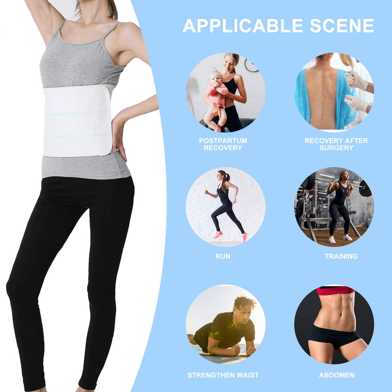 [Australia] - Abdominal Binder Post Surgery for Men and Women, Postpartum Tummy Tuck Belt Provides Slimming Bariatric Stomach Compression,High Elasticity, Breathable - (30" - 45") 3 PANEL - 9" 3 Panels 30"-45" WHITE 