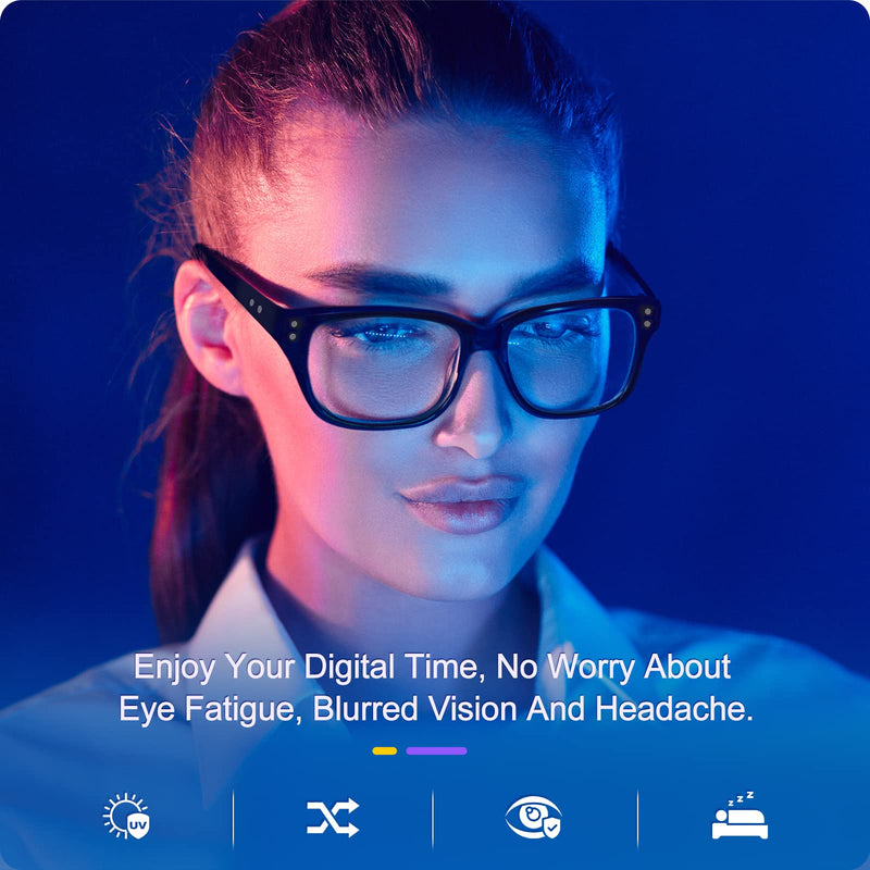[Australia] - GIMDUMASA Blue Light Blocking Glasses Gaming Glasses Computer Screen Glasses Blue Light Filter Blocking Glasses Women Men Fashion PC Anti Glare with UV Protection Black 
