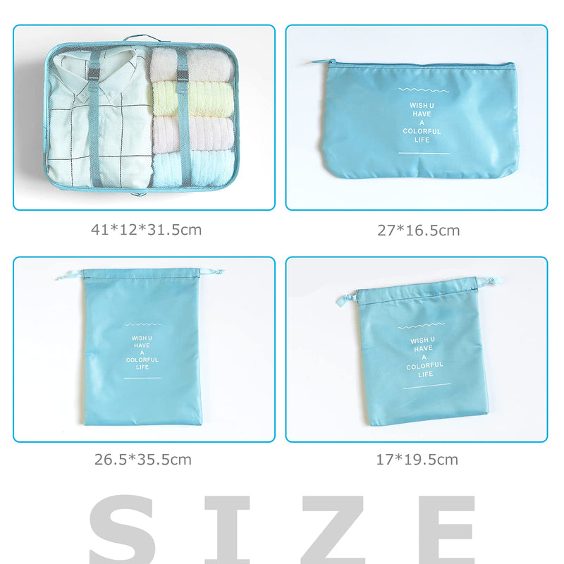 [Australia] - BillyBath Packing cubes Suitcase Organiser Set, 8 Pieces Clothes Bags Shoe Bags Travel Organiser Packing Cube Cosmetic Travel Organiser Packing Bags for Suitcases Teal 