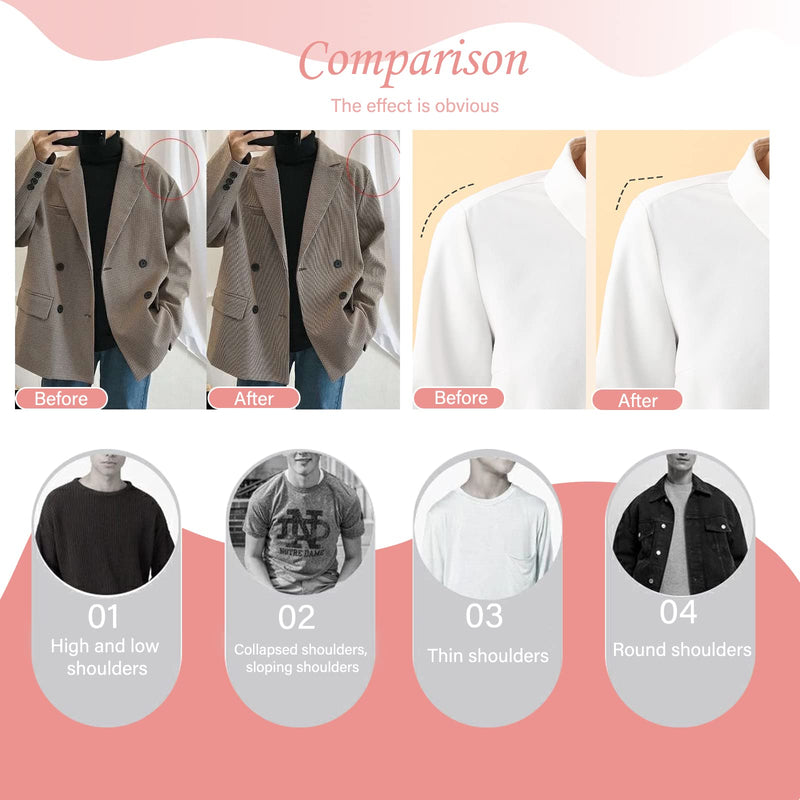 [Australia] - POMAMZ Shoulder Pads Silicone Soft Self Adhesive Anti-Slip Invisible Shoulder Pads Push-up Adhesive Shoulder Enhancer for Woman Man 