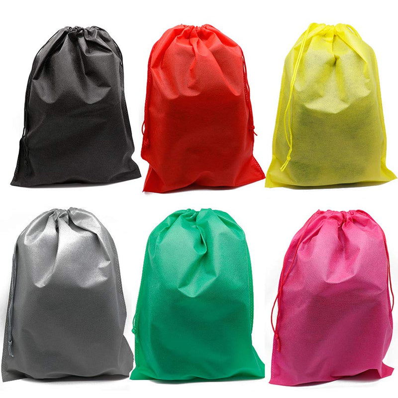 [Australia] - Pack of 10 Travel Shoe Bags, Portable Travel Non-Woven Shoe Packing Organizers Tote Bags w/ Drawstring for Men and Women, 39x30cm (Multicolour) 