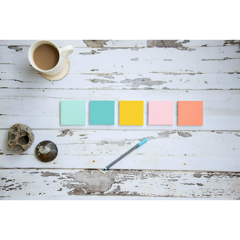 [Australia] - Post-it Notes, 3x3 in, 4 Pads, America's #1 Favorite Sticky Notes, Marseille Collection, Pastel Colors (Pink, Mint, Yellow), Recyclable (5401) 