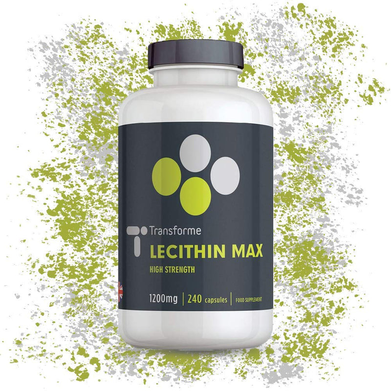 [Australia] - Lecithin Capsules 1200mg, 240 Softgels, Natural Source Phospholipids, Choline, High Strength, Gluten Free, by Transforme 