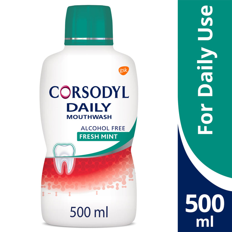 [Australia] - Corsodyl Mouthwash, Alcohol Free Daily Gum Care Mouthwash, Fresh Mint Flavour, 500 ml 