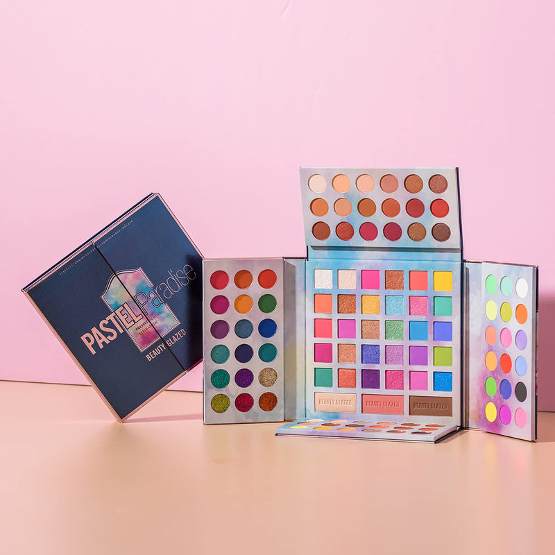 [Australia] - 105 Colors Makeup Eyeshadow Palette with Matte Blush Makeup Set, 5 in 1 Pastel Paradise Palette Neon Glitter Rainbow Shimmer Matte Eye Shadow Powder Long Lasting Blendable Make Up Pallet Gift Set 