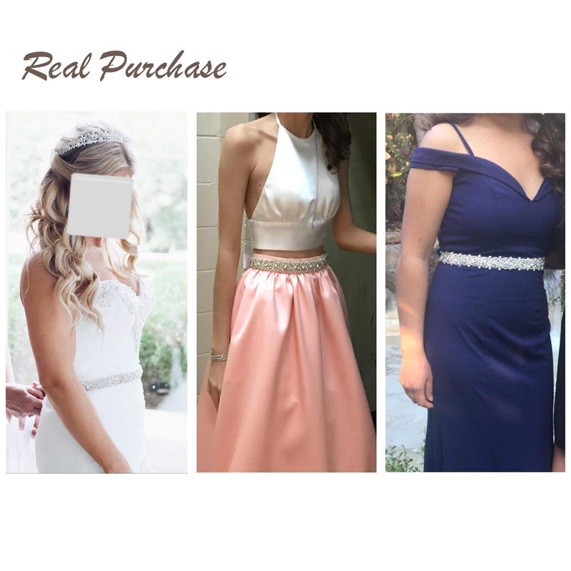 [Australia] - Rhinestone Bridal Belt Wedding Sash Belt with Ribbon Crystal Women Dress Accessories, Pink 