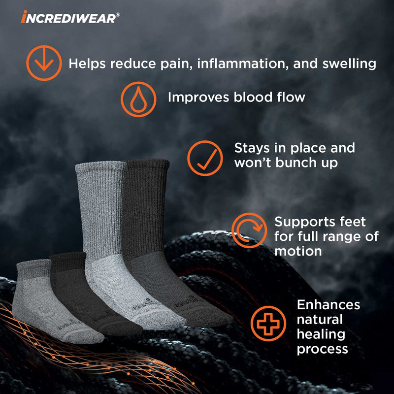 [Australia] - Incrediwear Circulation Socks – Socks for Foot Circulation (Black, Medium) Black 