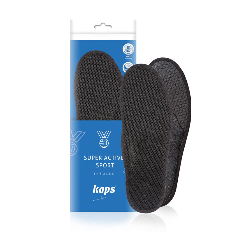[Australia] - Orthotic Shoe Insoles for Sports Shoes with Arch Support and Carbon Odour Control System, Kaps Super Active Sport, Various Sizes 44 EUR / 10 UK / Men 