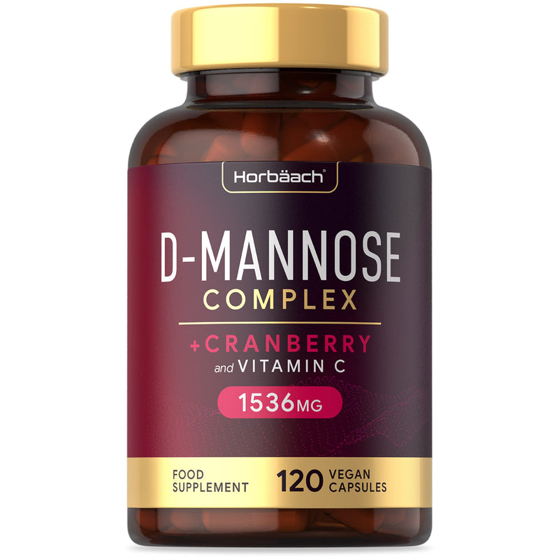 [Australia] - D-Mannose and Cranberry Capsules | 1536mg | Urinary Tract Infection (UTI) Relief | + Vitamin C | 120 Vegan Capsules | No Artificial Preservatives | by Horbaach 