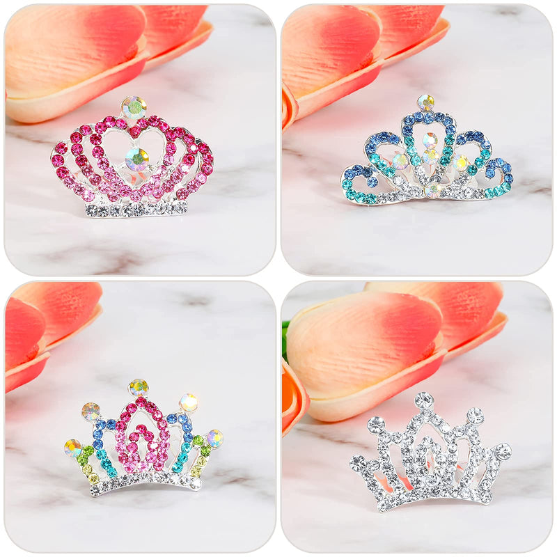 [Australia] - Hifot Mini Princess Tiaras Rhinestone Crown Comb for Girls Princess Birthday Party Supplies(6PCS) 