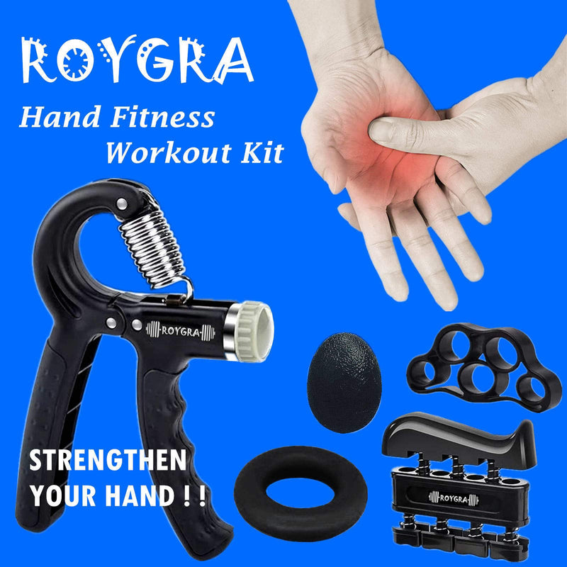 [Australia] - roygra Grip Strength Trainer, Forearm Workout, Hand & Finger Exerciser - 5 Pack 