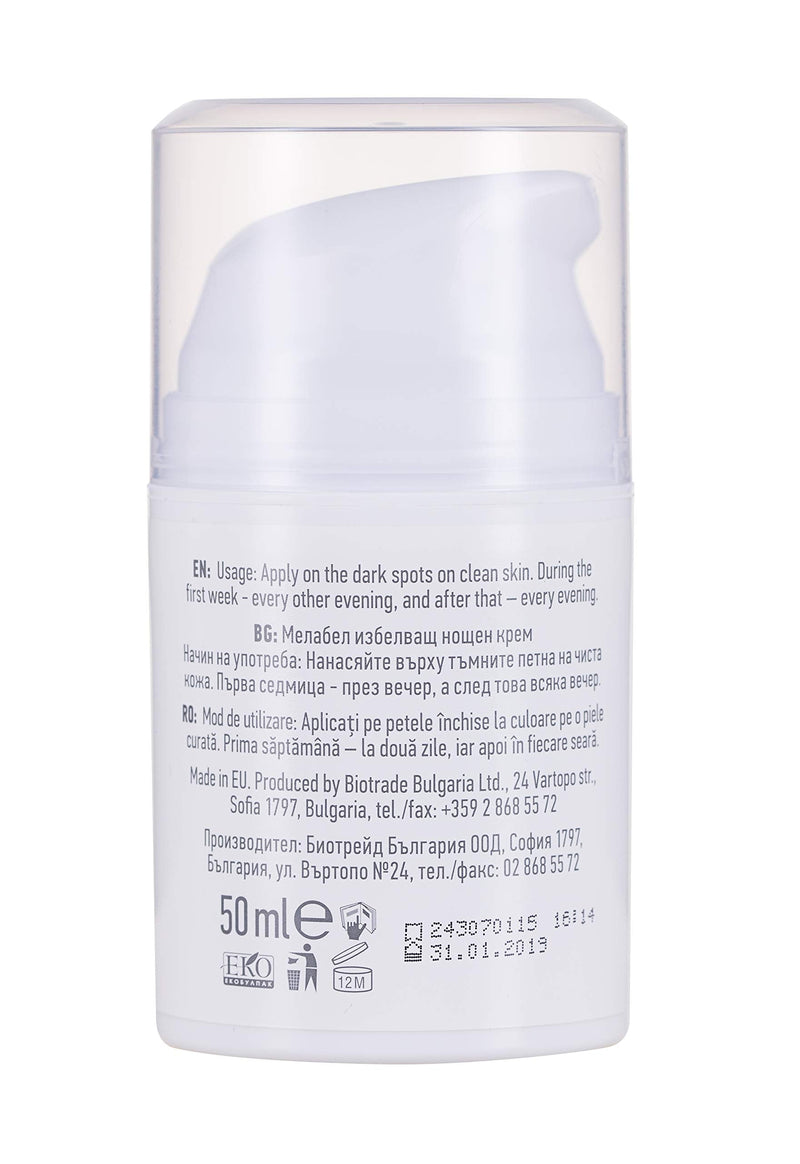 [Australia] - Melabel Whitening Night Cream 50 ml , Lightens Dark Spots on the Skin, Gently Exfoliates Hyperpigmentations With Kojic and Glycolic acidby Biotrade 