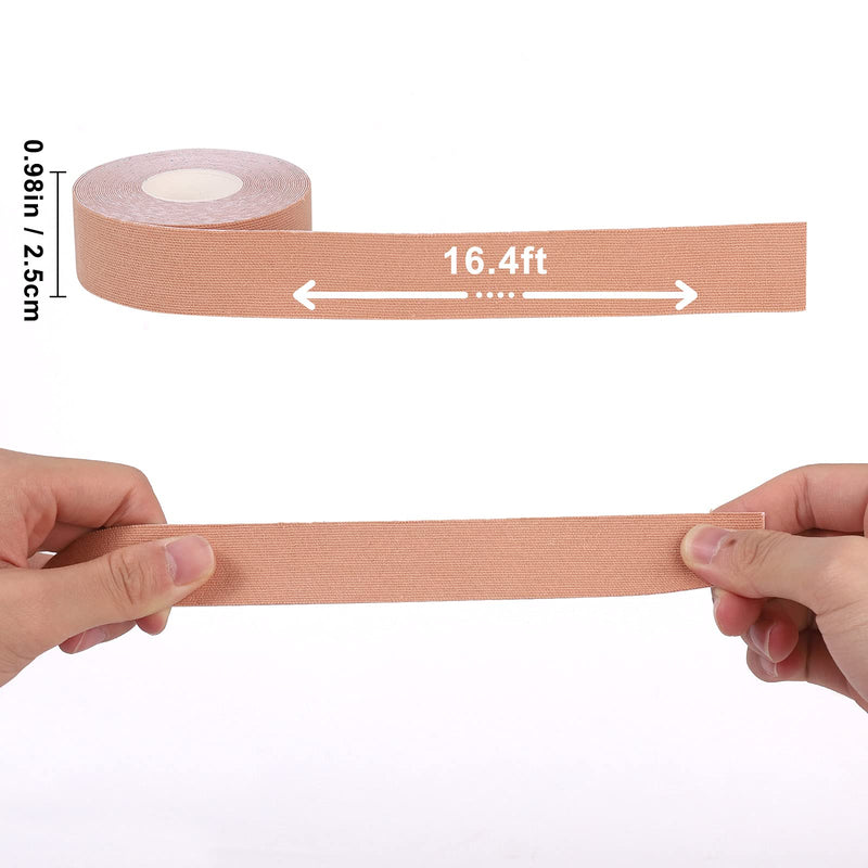 [Australia] - Kinesiology Tape Kinetic Tape (6 Rolls) Waterproof Athletic Sports Tape Physio Tape for Knees, Shoulder, Ankles, Elbow, Pain Relief,Joint Support and Recovery Uncut 1inch 16.4ft Roll (Beige) Beige 1 Inch 6 Rolls 