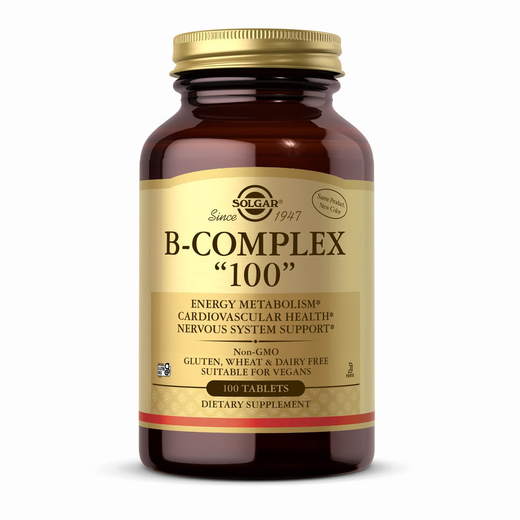 [Australia] - Solgar Vitamin B-Complex "100" Extra High Potency Vegetable Capsules - Pack of 100 - Key Vitamin B Combination - For Increased Energy and Mental Performance - Vegan and Gluten Free 