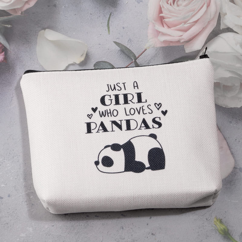 [Australia] - MYSOMY Panda Makeup Bag just a Girl who Loves Pandas Panda Lover Gifts Panda Gifts for Girls (just a Girl who Loves Pandas) 
