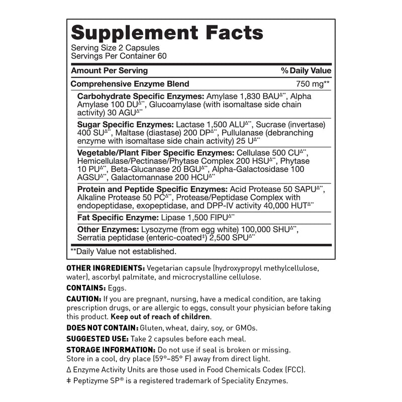 [Australia] - Dr. Amy Myers Digestive Enzymes Capsules – 19 Enzymes to Support Gut Health, Bloating & Gas Relief - Amylase, Lipase, Lactase, Alkaline Protease, Sucrase + More – 120 Vegetarian Capsules 