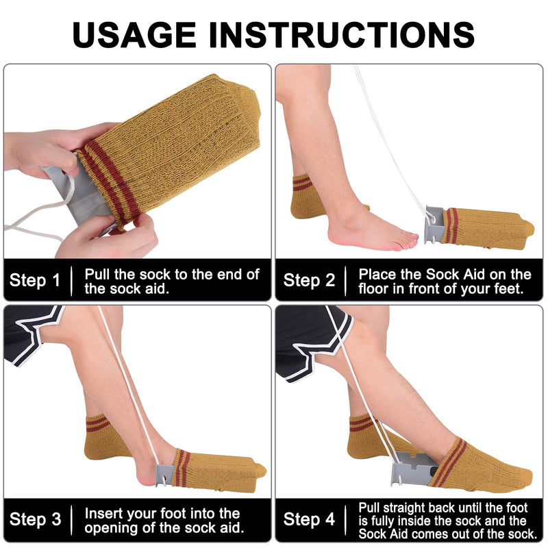 [Australia] - Sock Aid, Sock Aide Device for Seniors, Premium Sock Helper with Foam Handle and 32" Adjustable Cord for Women Men Senior and Disability 