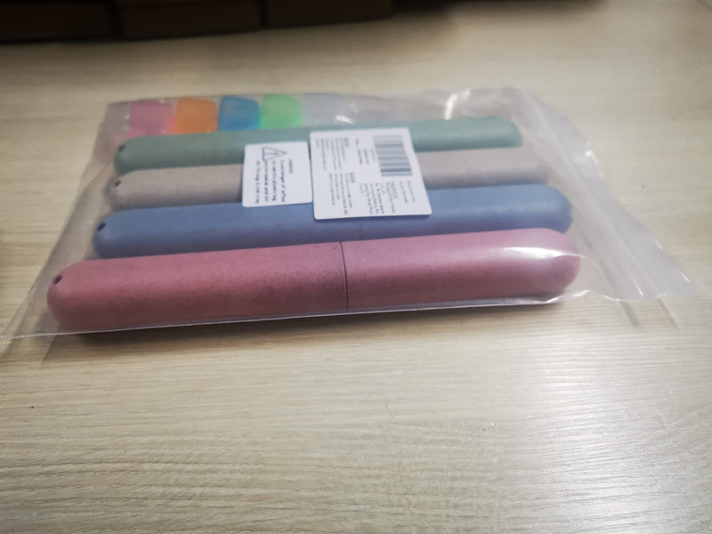 [Australia] - Lamondre 4Pcs Travel Toothbrush Case + 5Pcs Toothbrush Head Cover, Replacement Plastic Toothbrushes Holder Portable Toothbrush Storage Cover for Camping Business Trip Holiday 