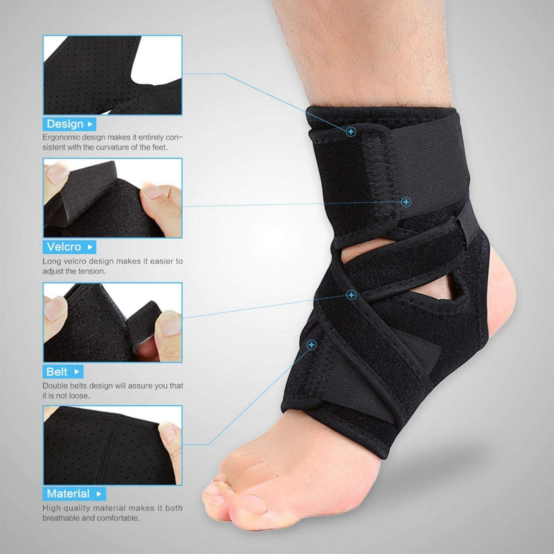 [Australia] - Ankle Brace, Breathable Adjustable Compression Foot Drop Ankle Brace Support Stabilizer for Left and Right Foot 