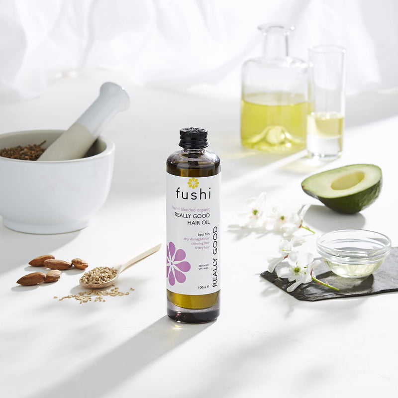 [Australia] - Fushi Really Good Hair Oil 100 ml | Rich in Antioxidants | Best for Dry & Damage Hair, Thinning Hair, Frizzy Hair | Ethical & Vegan Society Approved | Manufactured in the UK 
