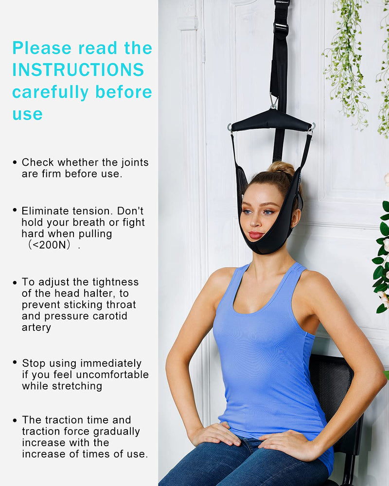 [Australia] - Cervical Neck Traction Device Over Door for Home Use, Portable Neck Stretcher Hammock for Neck Pain Relief, Physical Therapy AIDS for Neck Decompressor. 