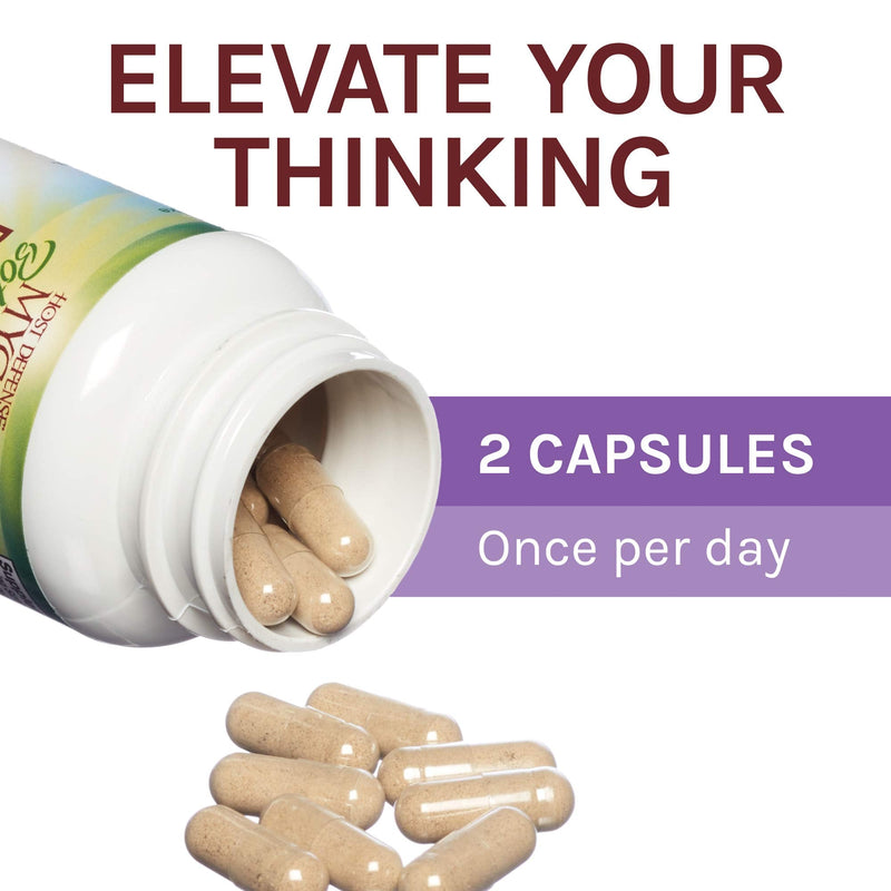 [Australia] - Host Defense, MycoBotanicals Brain Capsules, Promotes Concentration, Memory and Cognitive Function, Mushroom and Herb Supplement, Unflavored, 60 Standard Packaging 