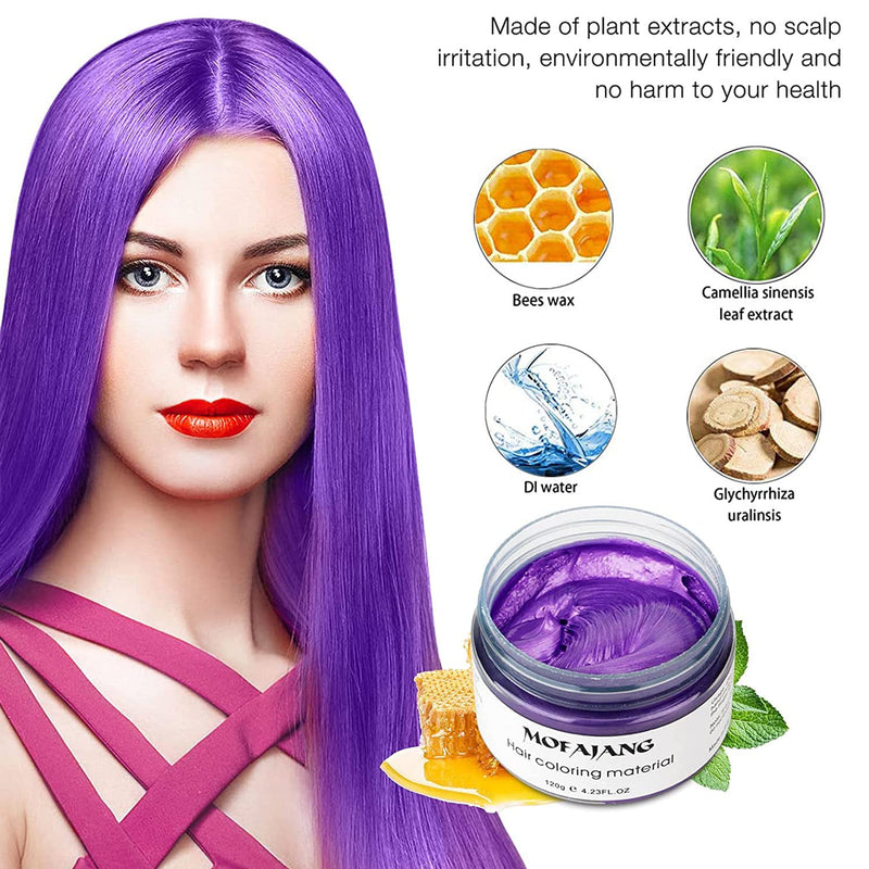 [Australia] - Unisex Hair Wax Color Dye Styling Cream Mud, Temporary Hair Color Wax Natural Hairstyle Pomade, Washable Temporary, Hair dye Suitable for Parties, Role Playing and Christmas (Black) Black 