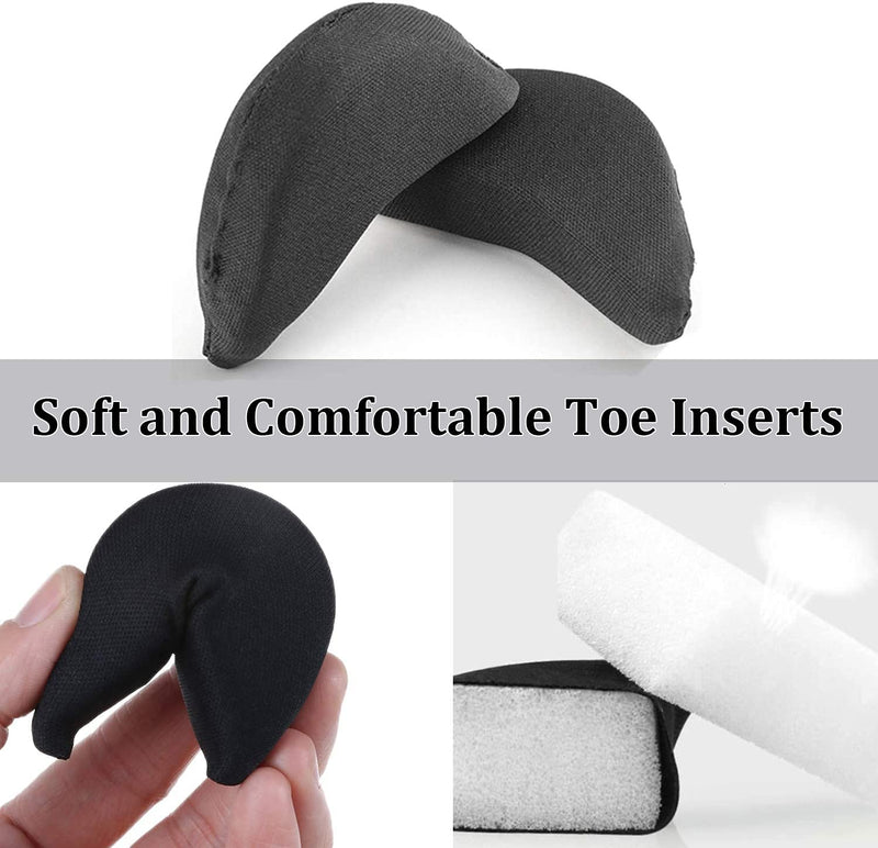 [Australia] - Toe Inserts for Shoes Too Big, 4 Pairs Shoe Inserts for Women Men, Foam Toe Filler, Shoe Fitters, Black and Beige Non-Adjustable 