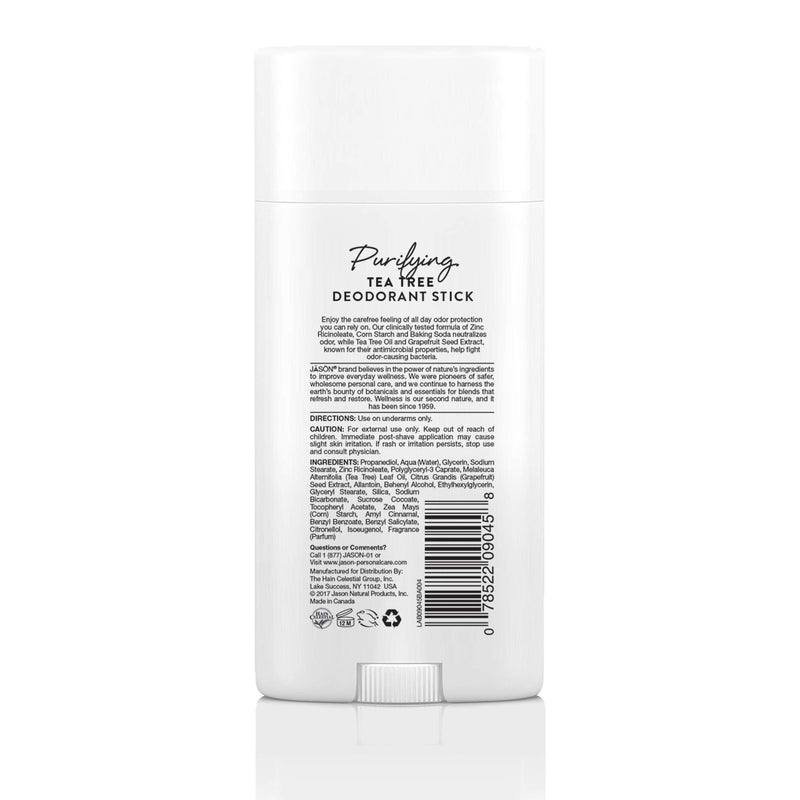 [Australia] - Jason Aluminum Free Deodorant Stick, Purifying Tea Tree, 2.5 Oz (Pack of 1) 