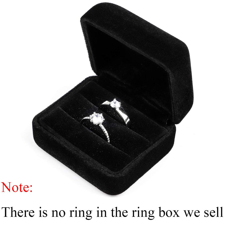 [Australia] - GBYAN Velvet Ring Box with LED Light Jewelry Display Gift Box for Proposal,Engagement, Wedding 2 ring holder black 