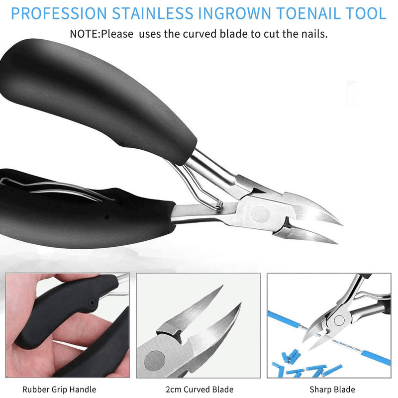 [Australia] - Nail clippers Toenail Clippers Toenail Clippers for Thick Nails Professional Tool Set for Ingrown & Thick Nail Perfect for Men Women and Elderly 1Pc(Black) Black 