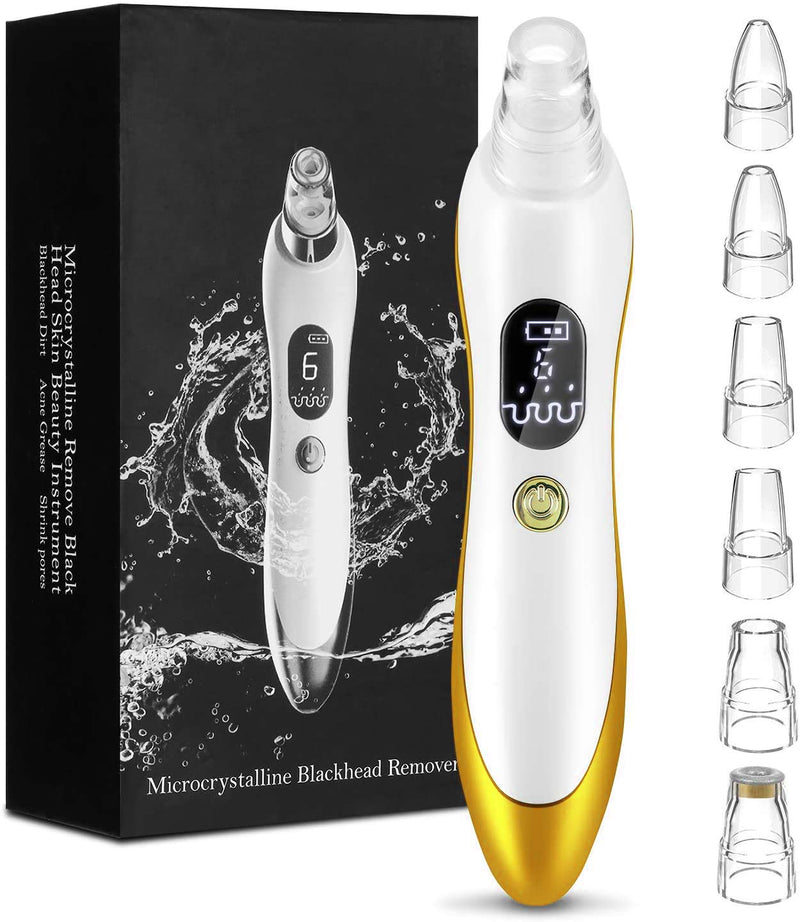 [Australia] - Blackhead Remover Vacuum, WOSUK 2020 Newest Pore Cleaner Rechargeable 6 Levels Strong Suction Pore Vacuum and 6 Replacement Probes Electric Blackhead Comedone Extractor Acne Removal Tool For Nose Face 