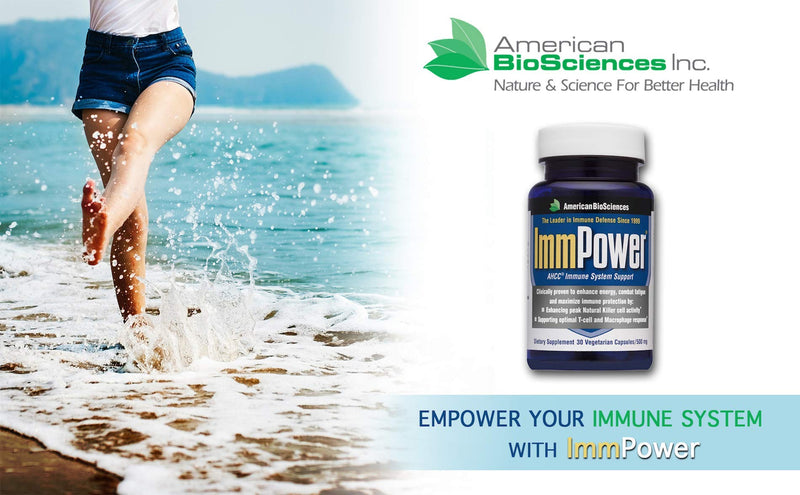 [Australia] - American BioSciences ImmPower AHCC Supplement | Enhanced Immune Support, Natural Killer Cell Activity and Cytokine Production | 30 Vegetarian Capsules, 500 milligrams per Capsule 30 Count (Pack of 1) 