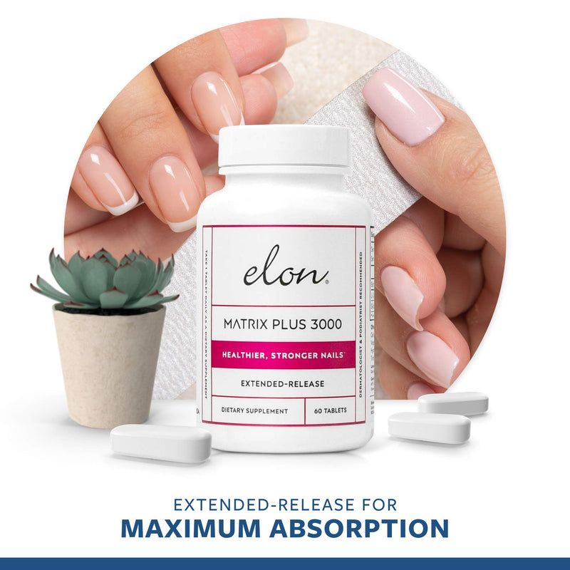 [Australia] - Elon Matrix Plus 3000 Biotin Vitamins for Nail Repair Strengthening and Growth (60 Tablets) 