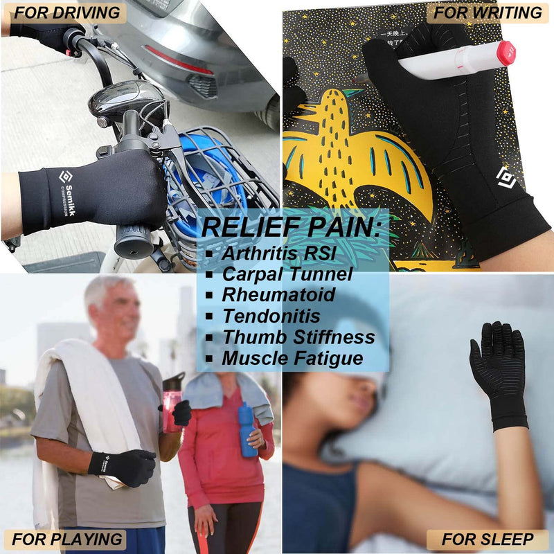 [Australia] - 2 Pairs Copper Compression Full Finger Arthritis Gloves ,Copper Arthritis Glove with Touch Screen Fingers for Men & Women Medium (2 Pair) 