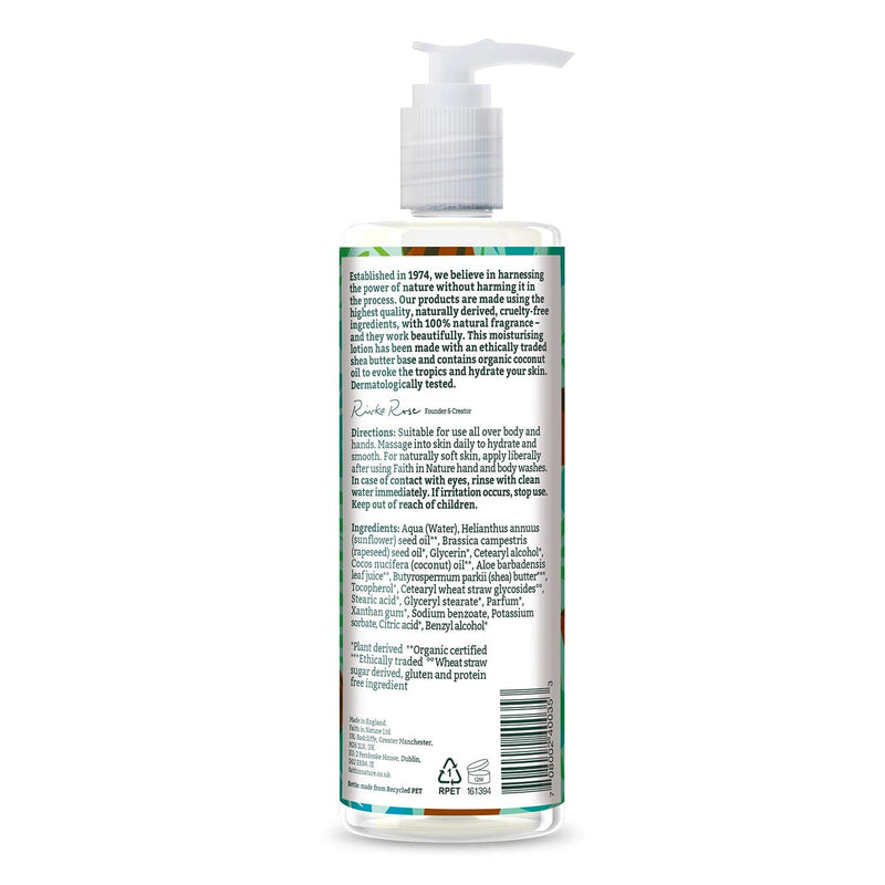 [Australia] - Faith In Nature Natural Coconut Hand and Body Lotion, Hydrating, Vegan and Cruelty Free, No SLS or Parabens, 400 ml 