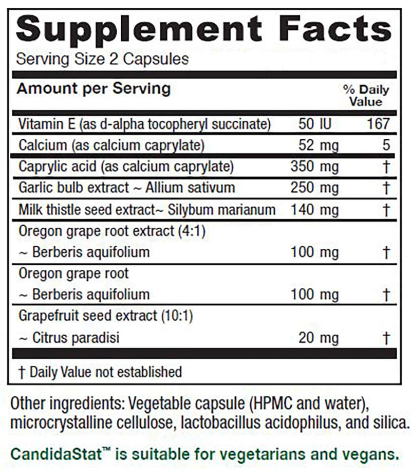 [Australia] - Vitanica Candidastat, Yeast Balance Supplement and Support, Vegan, 120 Capsules 