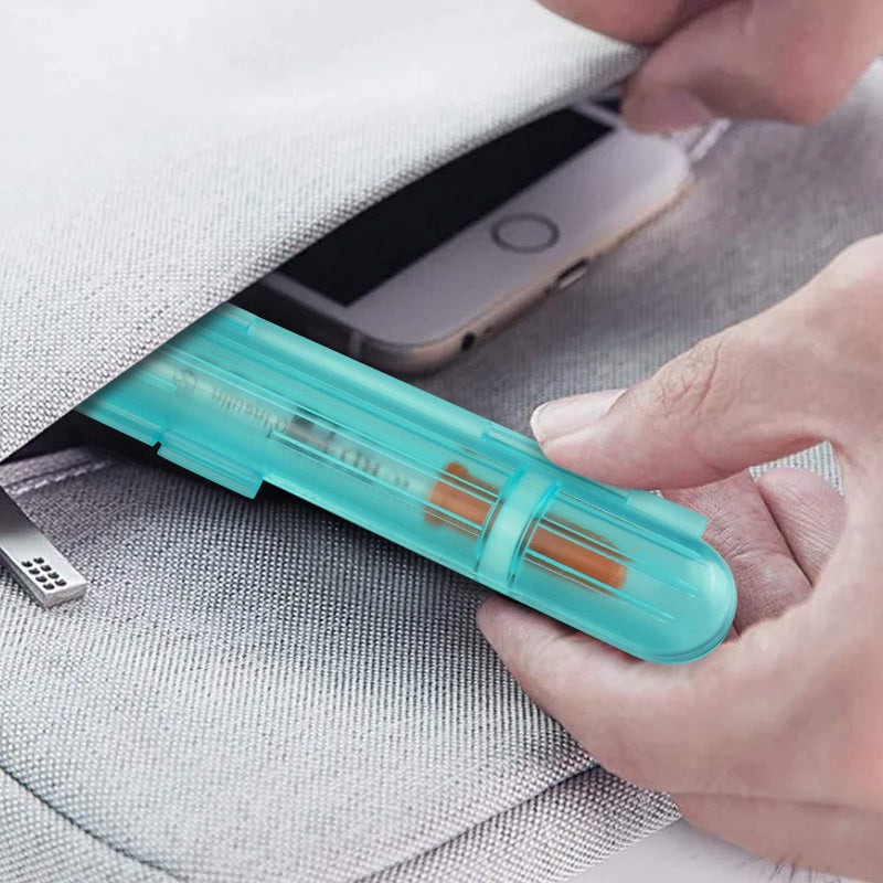 [Australia] - Medarchitect PSC (MA-PSC) Portable Travel Insulin Prefilled Syringe Case for Diabetes 2 Count (Pack of 1) Light Blue Transparent+solid Purple 