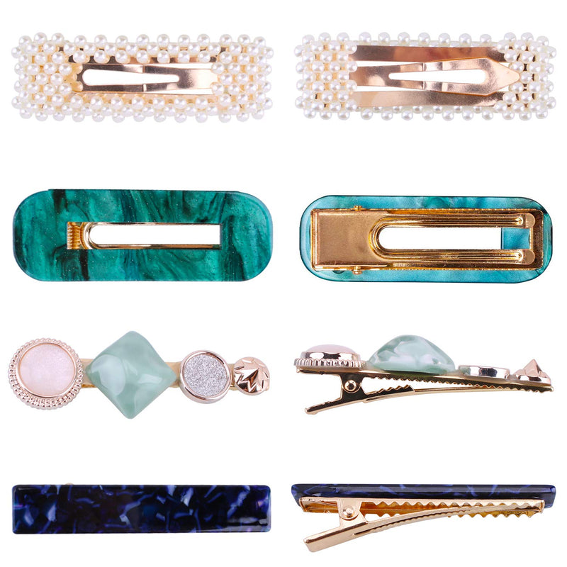 [Australia] - 20Pcs Pearl Hair Clips - Fashion Pearls Hair Barrettes Sweet Artificial Macaron Acrylic Resin Barrettes Hairpins for Women,Ladies and Girls Headwear Styling Tools Hair Accessories 