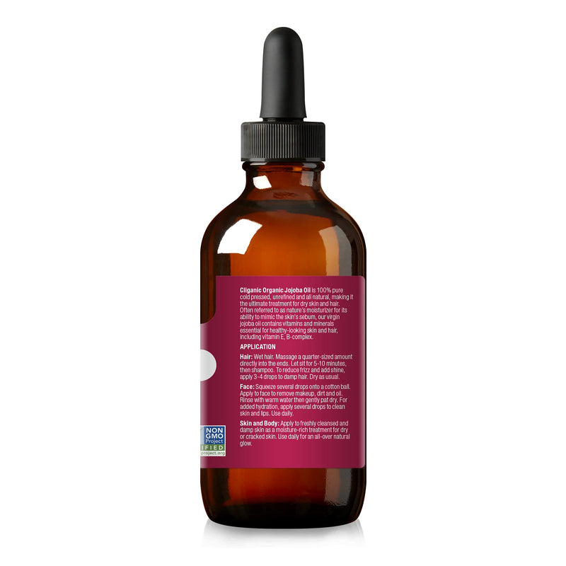 [Australia] - Certified Organic Jojoba Oil 120ml | 100% Pure Natural Cold Pressed Unrefined, Hexane Free Carrier Oil | for Hair Face & Nails | Cliganic 90 Days Warranty 120 ml (Pack of 1) 