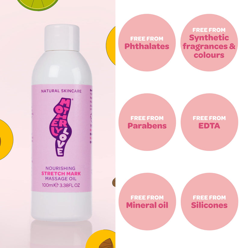 [Australia] - Motherlylove TUMS & BREASTS Stretch Marks Oil | 100% Natural Vegan | Vitamin E, Citrus Lime | Moisturises, Hydrates & Nourishes Your Skin | Award Winning | Made in UK Created by an Expert Midwife 200ml 