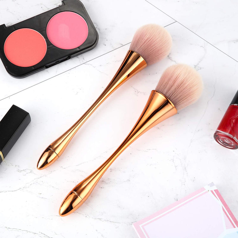 [Australia] - 2 Pieces Large Mineral Powder Brush Nail Brushes Kabuki Makeup Brushes Soft Fluffy Foundation Brush Blush Brush for Large Coverage Loose Powder Bronzer Blush Blending Buffing (Rose Gold) Rose Gold 